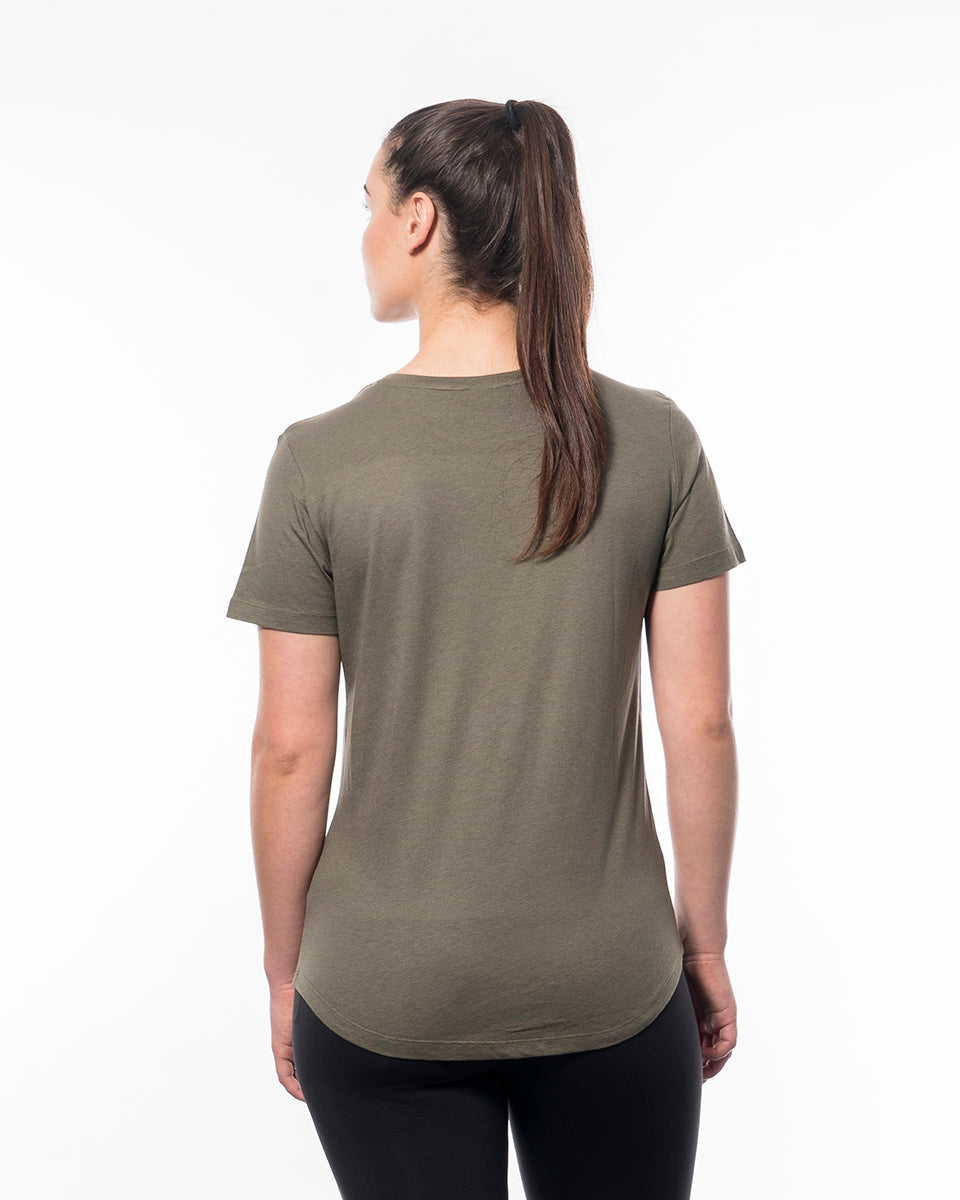 Regular fitness T-shirt women olive green from wolftech gym wear
