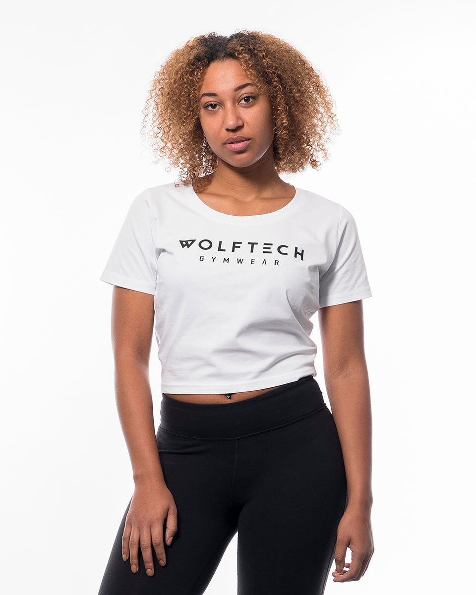 Cropped T-shirt women black from wolftech gym wear