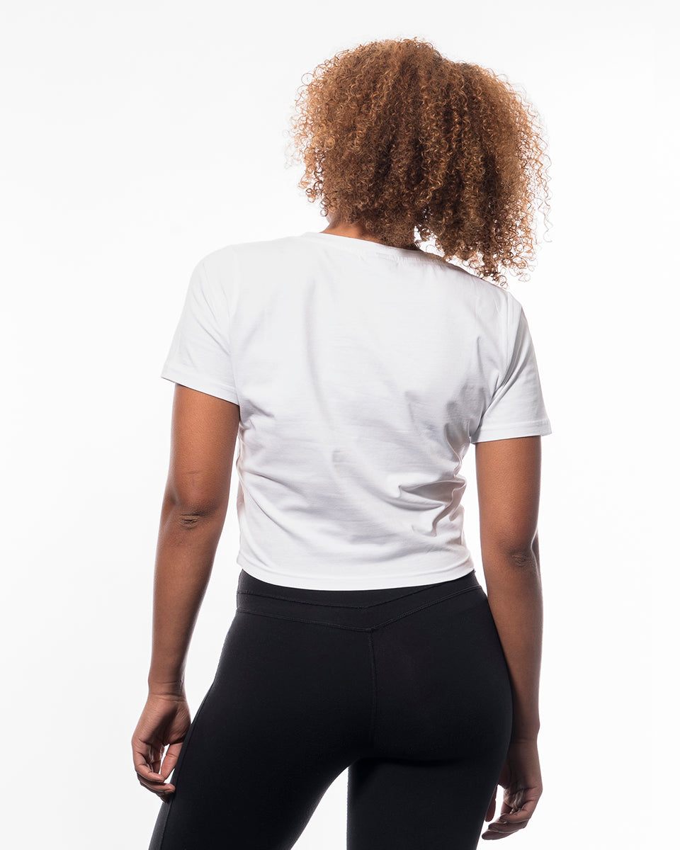 Cropped T-shirt women white from wolftech gym wear