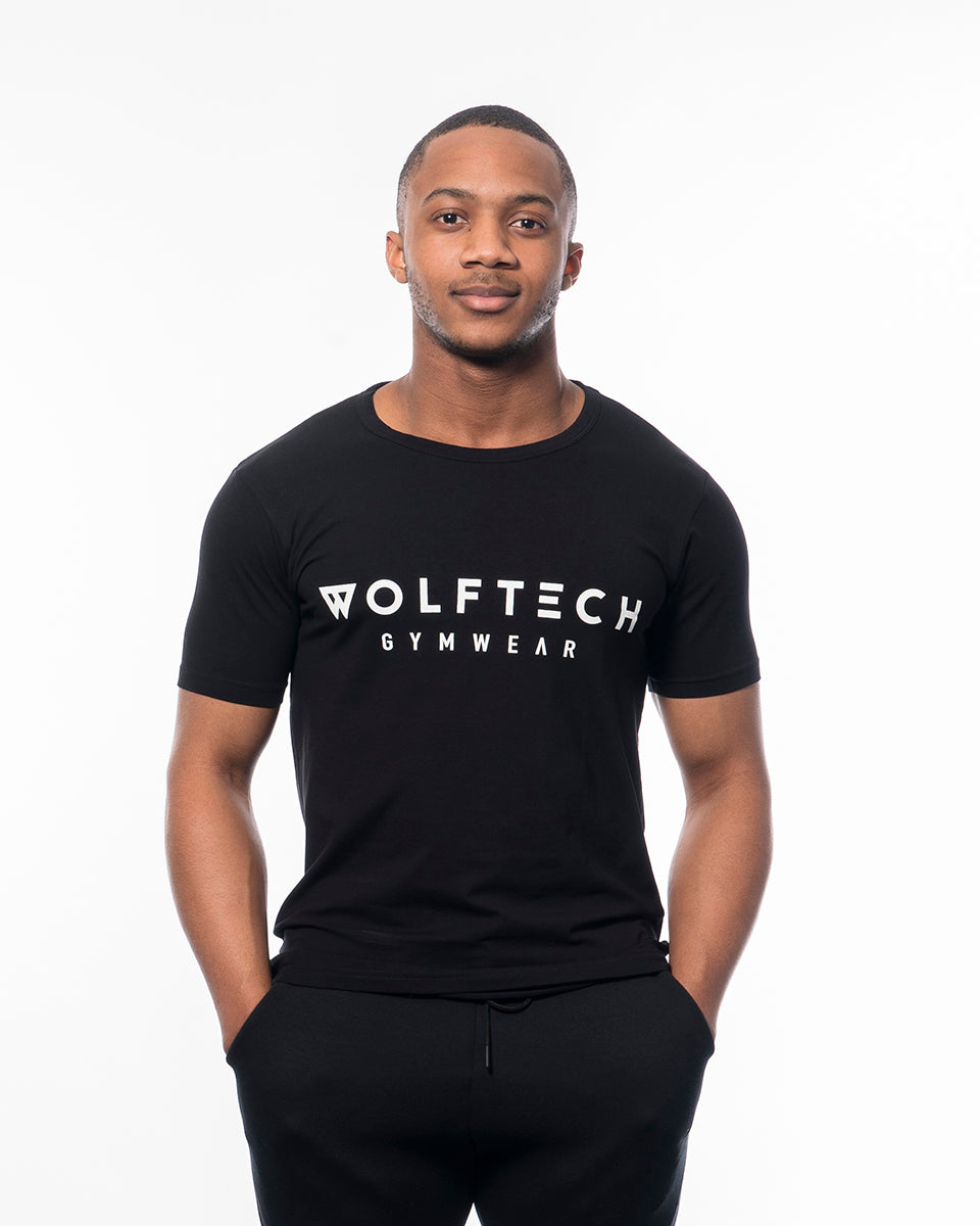 Fitted T-shirt black from wolftech gym wear