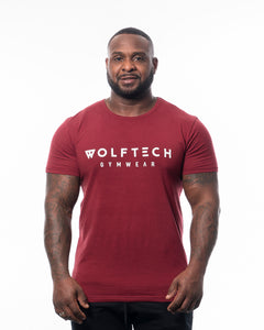 Fitted T-shirt red from wolftech gym wear