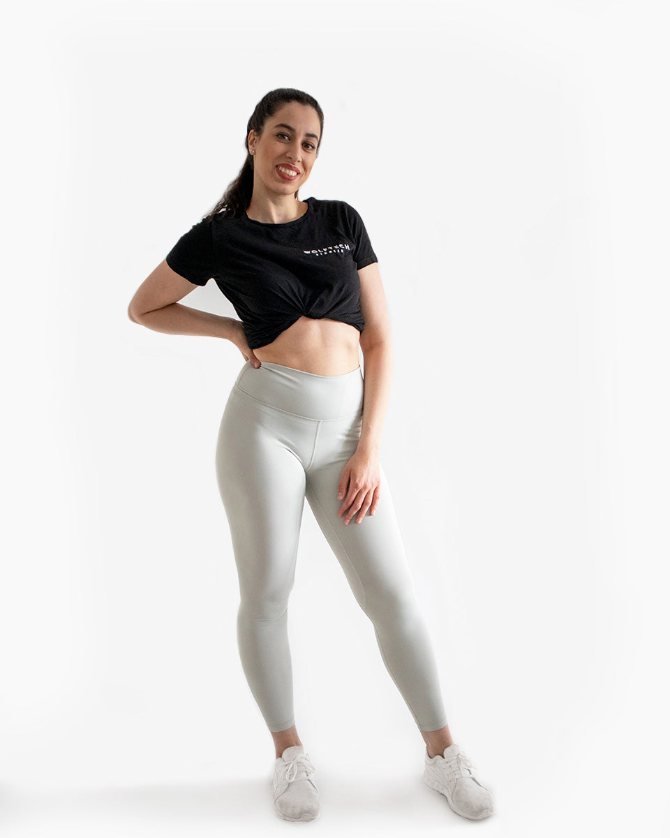 High waisted leggings grey fitness from wolftech gym wear