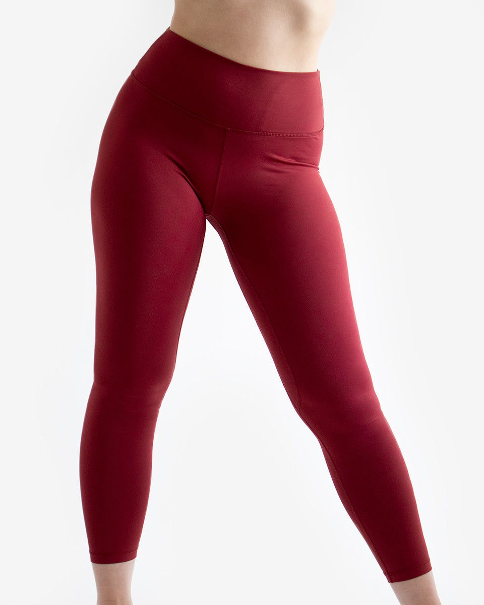 High waisted leggings red fitness from wolftech gym wear