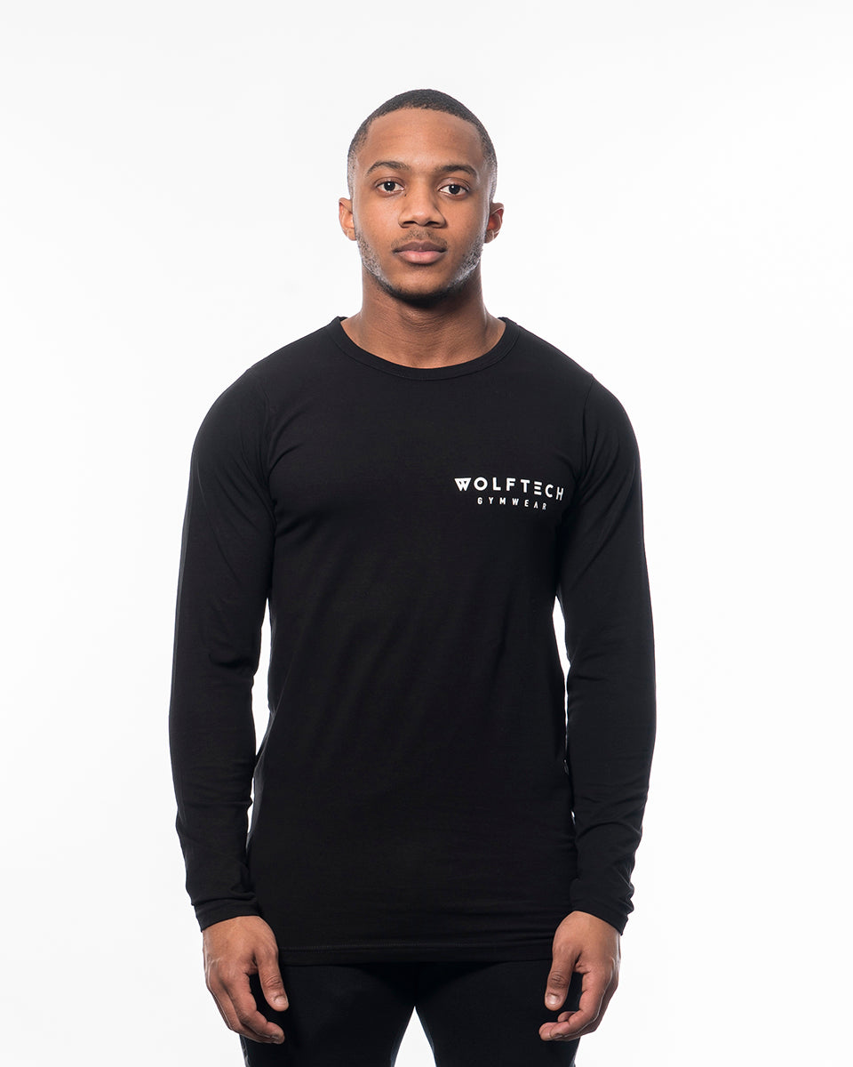 Long sleeve T-shirt black from wolftech gym wear